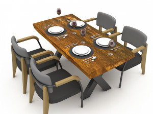 3D dining table 013 model 3D Model