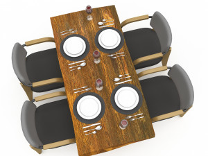 3D dining table 013 model 3D Model