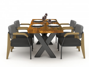 3D dining table 013 model 3D Model