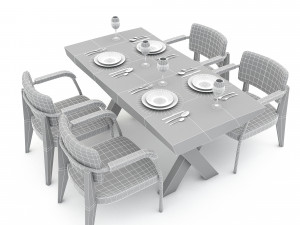 3D dining table 013 model 3D Model