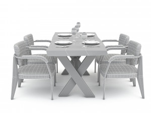 3D dining table 013 model 3D Model