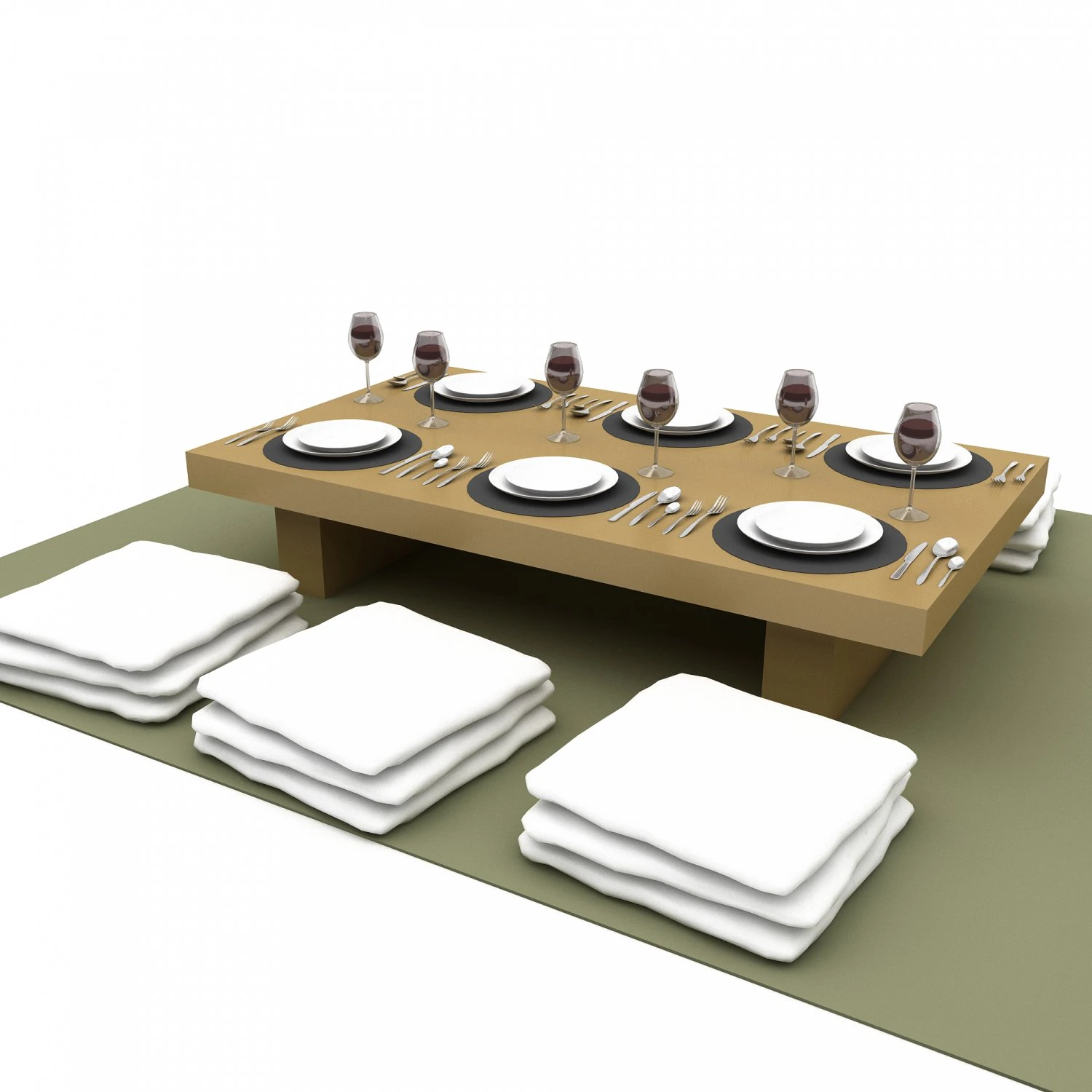 Bohem dining tabe 3D Model .c4d .max .obj .3ds .fbx .stl .blend 