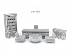 3D classic office 3D Model