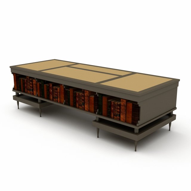 3D classic office desk Model 3D .c4d .max .obj .3ds .fbx .stl .blend 