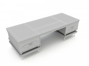 3D classic office desk Model 3D