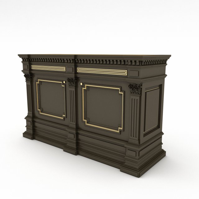 Classic office furniture 05 Model 3D .c4d .max .obj .3ds .fbx .stl .blend 