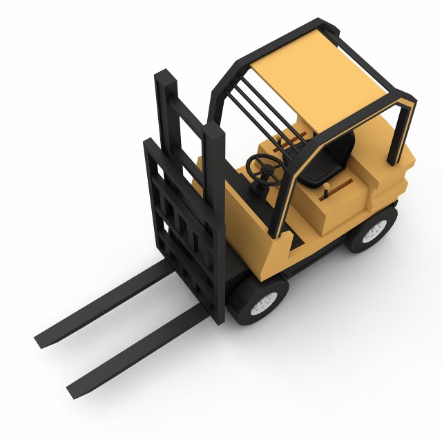 Forklift 3D 3D Model .c4d .max .obj .3ds .fbx .stl .blend 