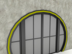 Round cafe door 3D Model