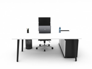 office work and meeting table 01 3D Model