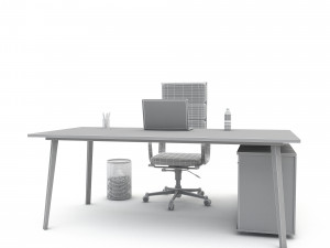 office work and meeting table 01 3D Model