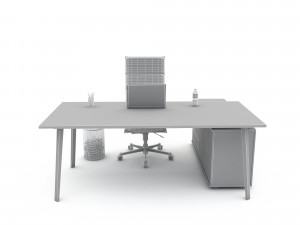 office work and meeting table 01 3D Model