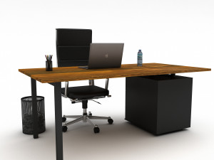 Office work and meeting table 02 3D Model 3D