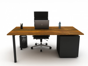 Office work and meeting table 02 3D Model 3D