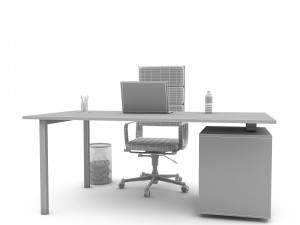 Office work and meeting table 02 3D Model 3D