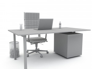 Office work and meeting table 02 3D Model 3D