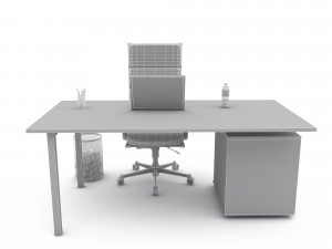 Office work and meeting table 02 3D Model 3D
