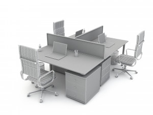 3D office work and meeting table 03 3D Model