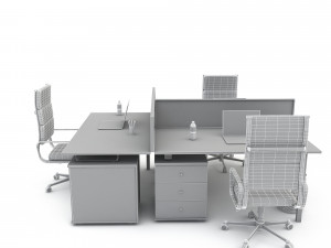 3D office work and meeting table 03 3D Model