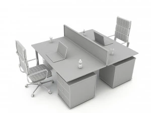 3D office work and meeting table 04 3D Model