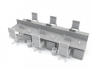 3D office work and meeting table 05 model 3D मॉडल