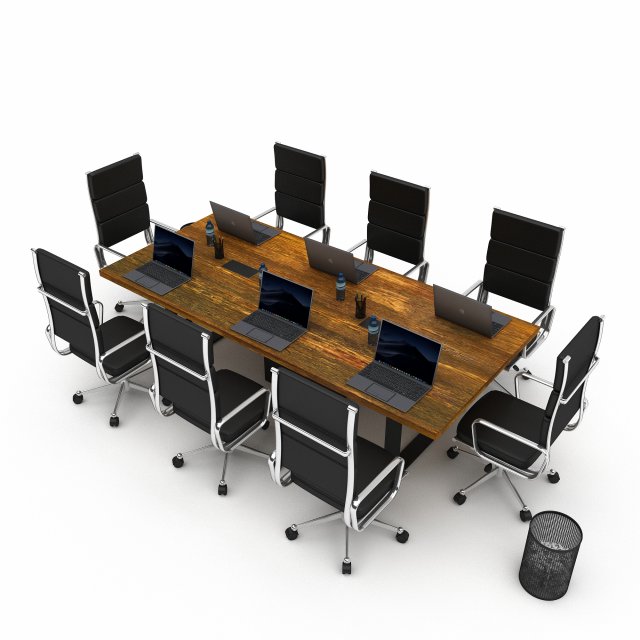 3D office work and meeting table 06 Modelo 3D .c4d .max .obj .3ds .fbx .stl .blend 