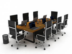 3D office work and meeting table 06 Modelo 3D