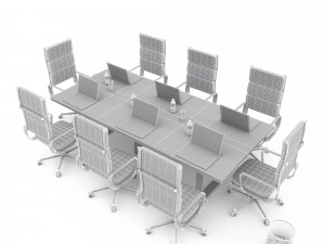 3D office work and meeting table 06 Modelo 3D