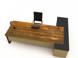 Office boss table 01 3Dモデル