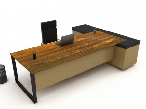 Office boss table 01 Modelo 3D