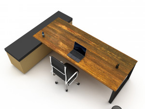 Office boss table 01 Modelo 3D