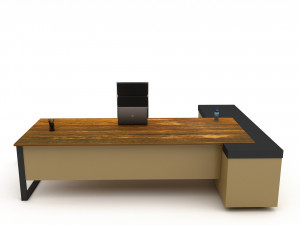 Office boss table 01 Modelo 3D