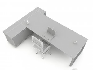 Office boss table 01 Modelo 3D