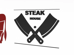 3D butcher and steakhouse signs 3D Model