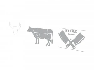 3D butcher and steakhouse signs 3D Model