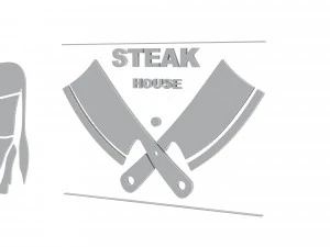 3D butcher and steakhouse signs 3D Model