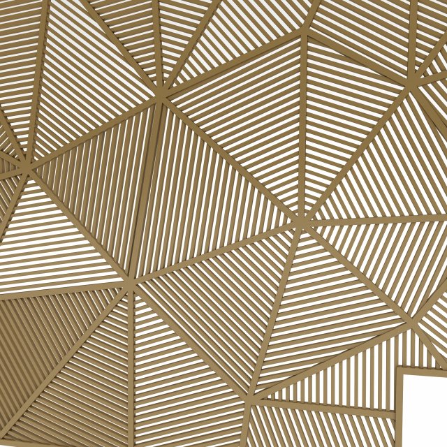 3D asymmetrical wooden ceiling model 3D Model .c4d .max .obj .3ds .fbx .stl .blend 