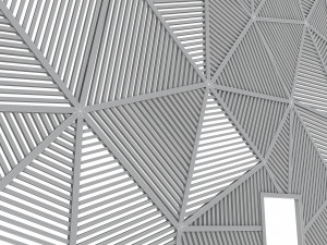 3D asymmetrical wooden ceiling model 3D Model