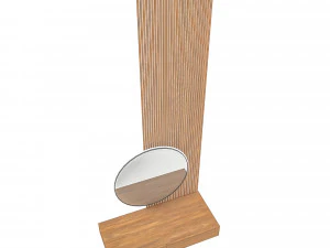 The modern decorative bathroom mirror and sink Low-poly 3D Model
