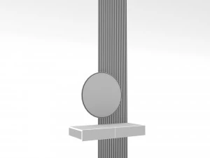 The modern decorative bathroom mirror and sink Low-poly 3D Model