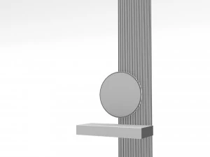 The modern decorative bathroom mirror and sink Low-poly 3D Model