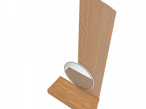 The modern decorative bathroom mirror and sink Low-poly 3D Model