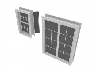 Village window with wooden cover Low-poly Model 3D