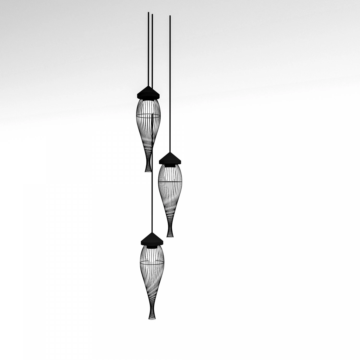 Loft hanging lamps 3D Model .c4d .max .obj .3ds .fbx .stl .blend 