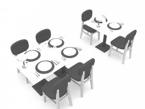 Modern lokanta masa sandalye 02 Low-poly Modelo 3D