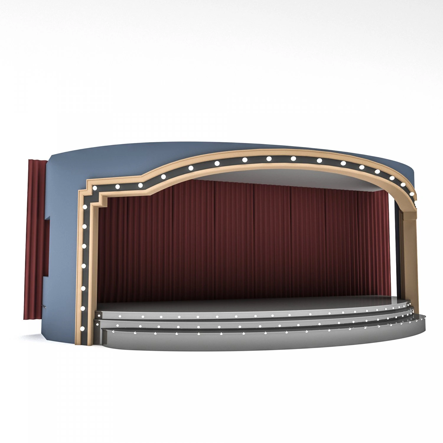 Retro stage Low-poly 3D Model .c4d .max .obj .3ds .fbx .stl .blend 