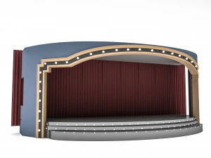 रेट्रो स्टेज लो-पॉली 3D मॉडल