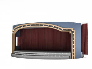 Retro stage Low-poly 3D Model