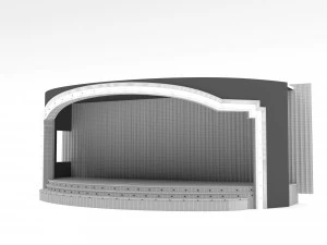 Retro stage Low-poly 3D Model