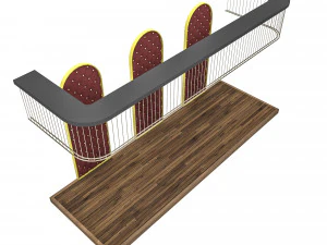 Retro club decor Low-poly 3D Model