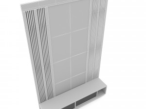 Modern tv unit and wall decor Low-poly Modelo 3D